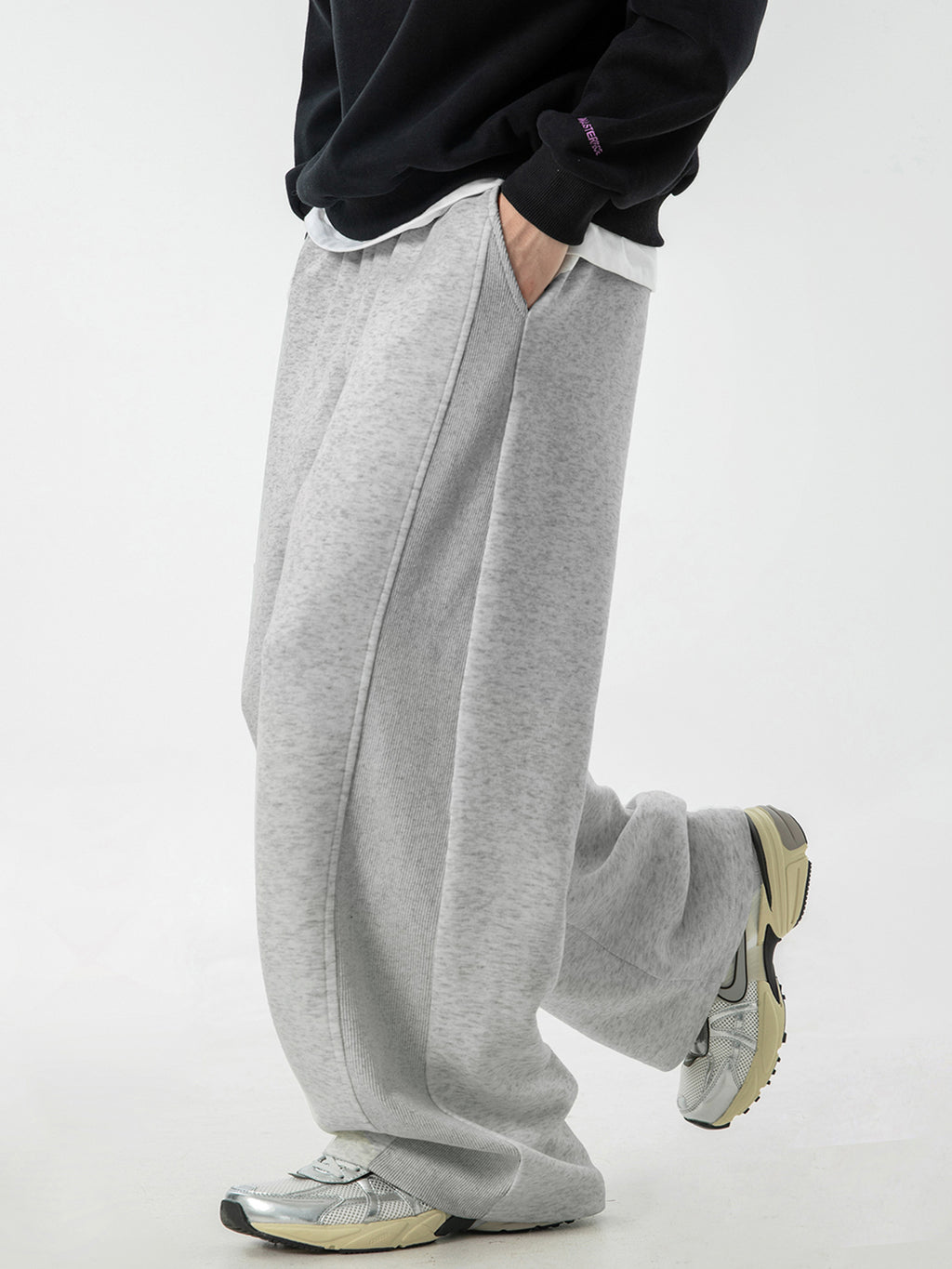 Men's Heavyweight Side Panel Straight Leg Streetwear Sweatpants - product image 3