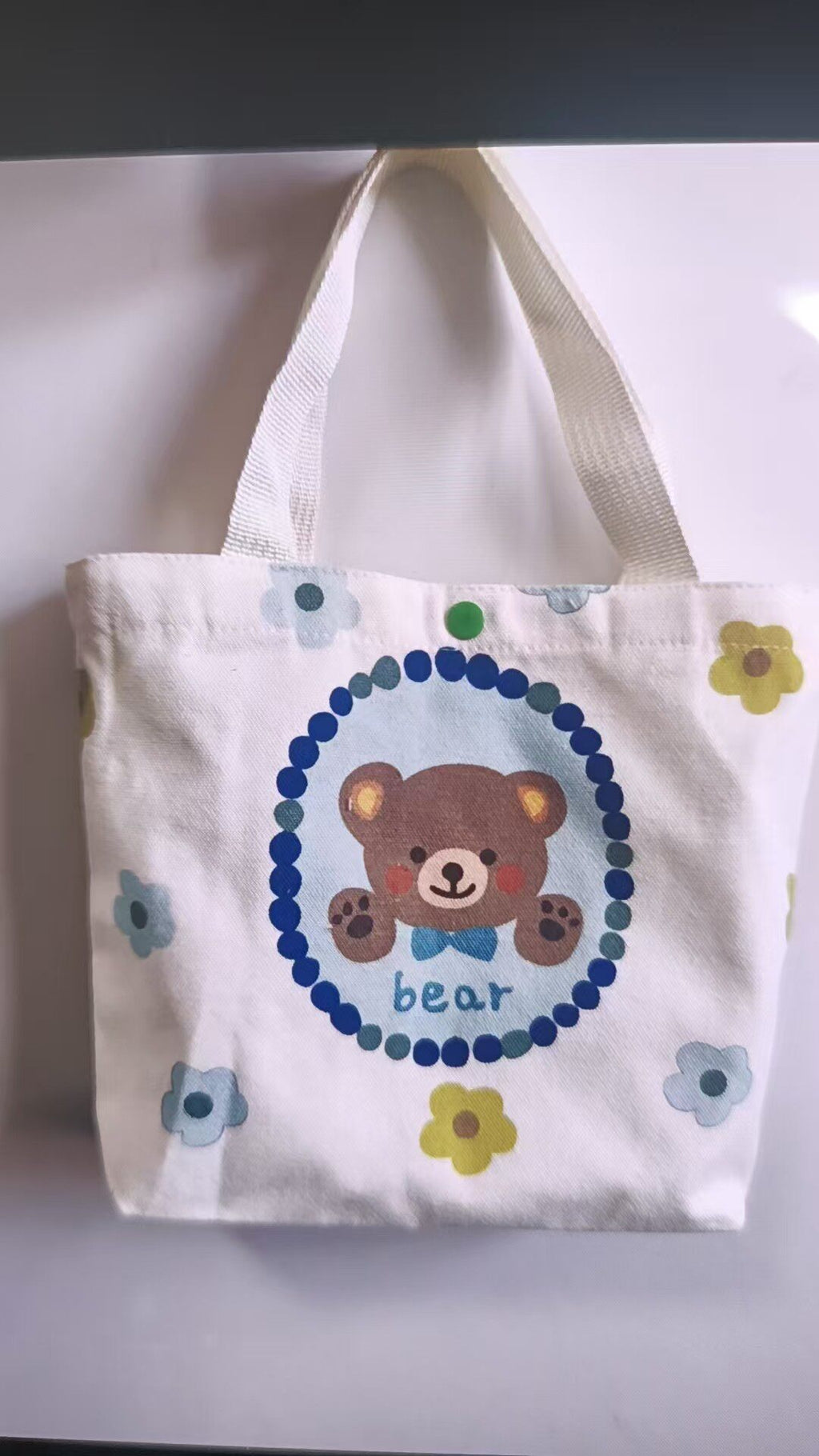 Bear Canvas Bag Student Tote Bag