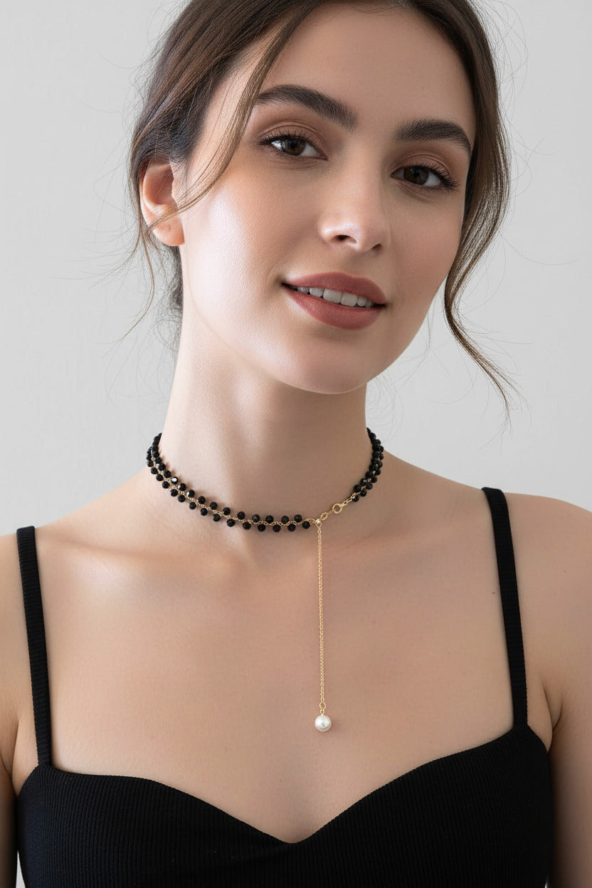 Black Pearl Necklace Women