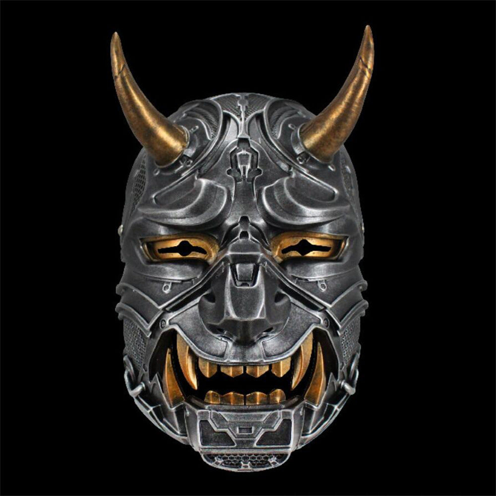 Ancient silver neon warrior mask