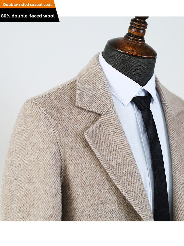 Men's Herringbone Wool Blend Trench Coat - product image 1
