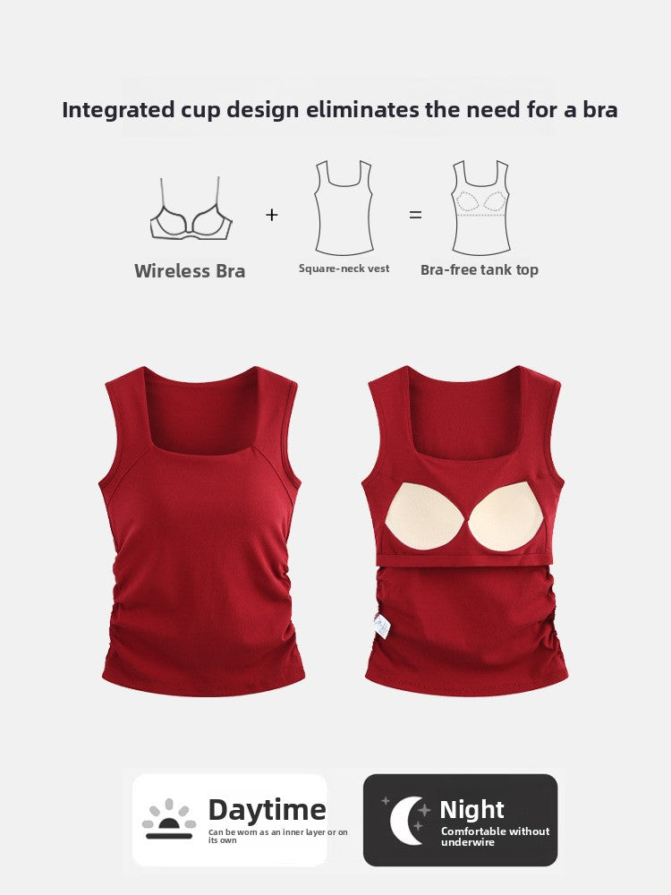 Womens Slim-Fit Square Neck Vest Top