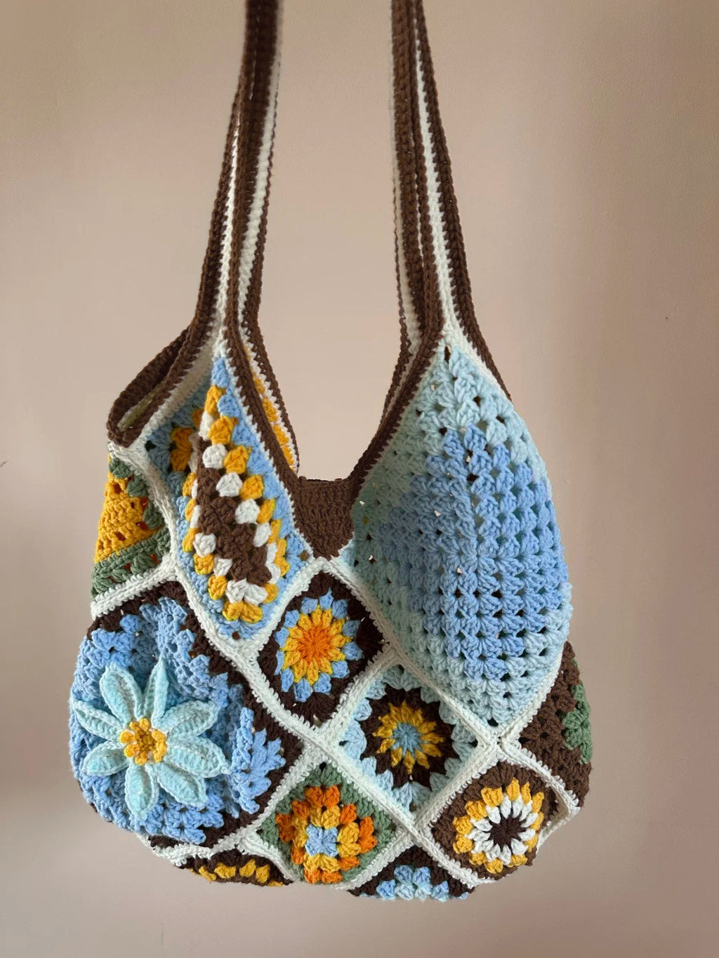 Large Granny Square Crochet Bag DIY Kit - Handmade Craft Project