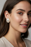 pearl flower earrings with artistic retro charm