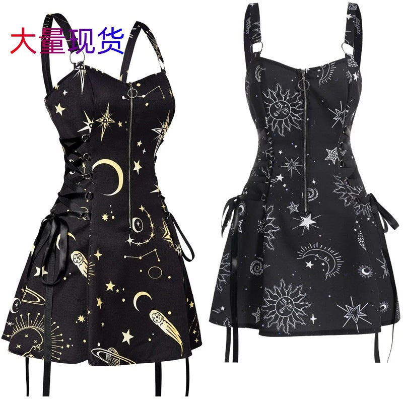 Halloween Print Backless Mini Dress
