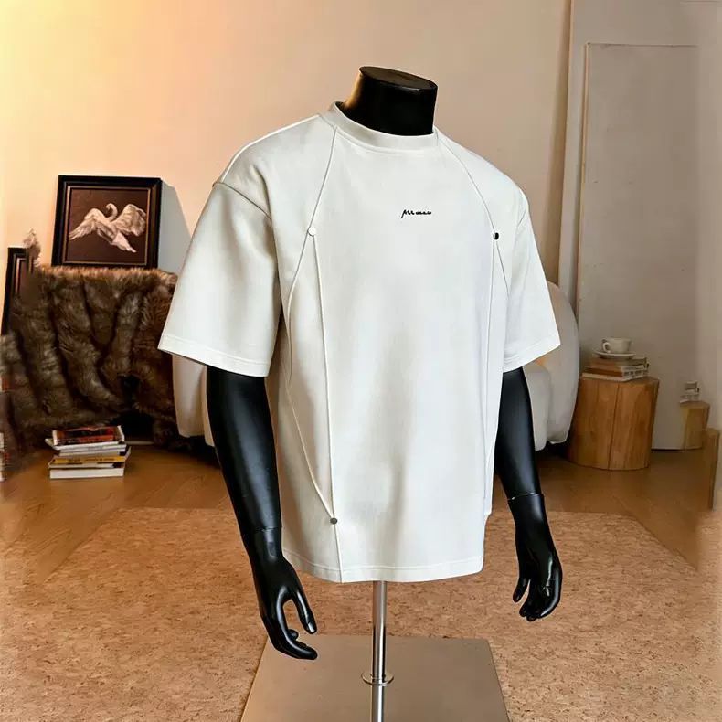 Men's Deconstructed Rivet T-Shirt – Edgy Urban Style - product image 3