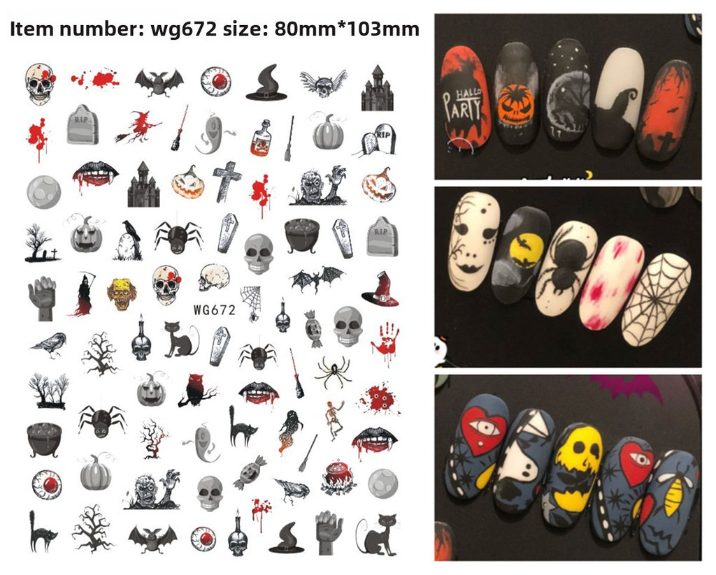 Halloween nail stickers Pack of 4 