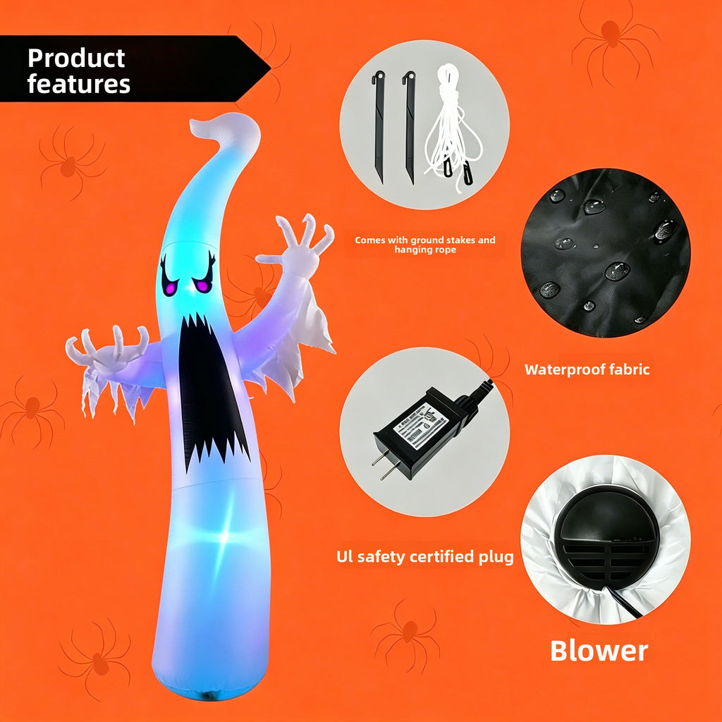 12 Feet Giant Inflatable Ghost LED Halloween Yard Decoration