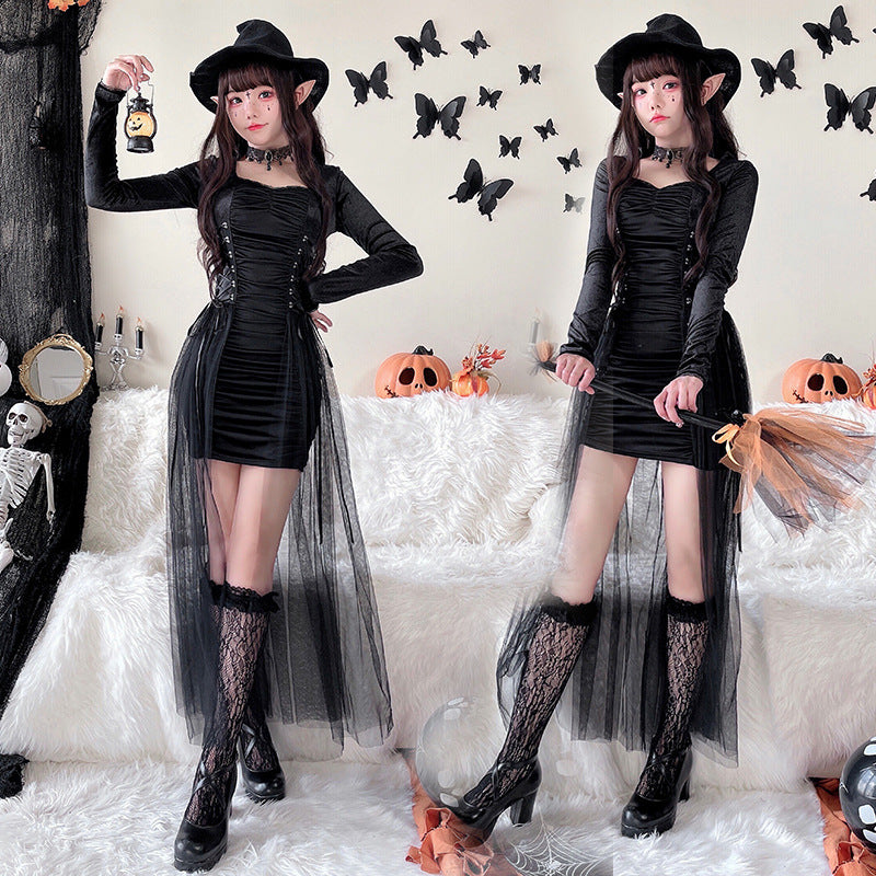 Gothic Witch Robe Halloween Cosplay Costume