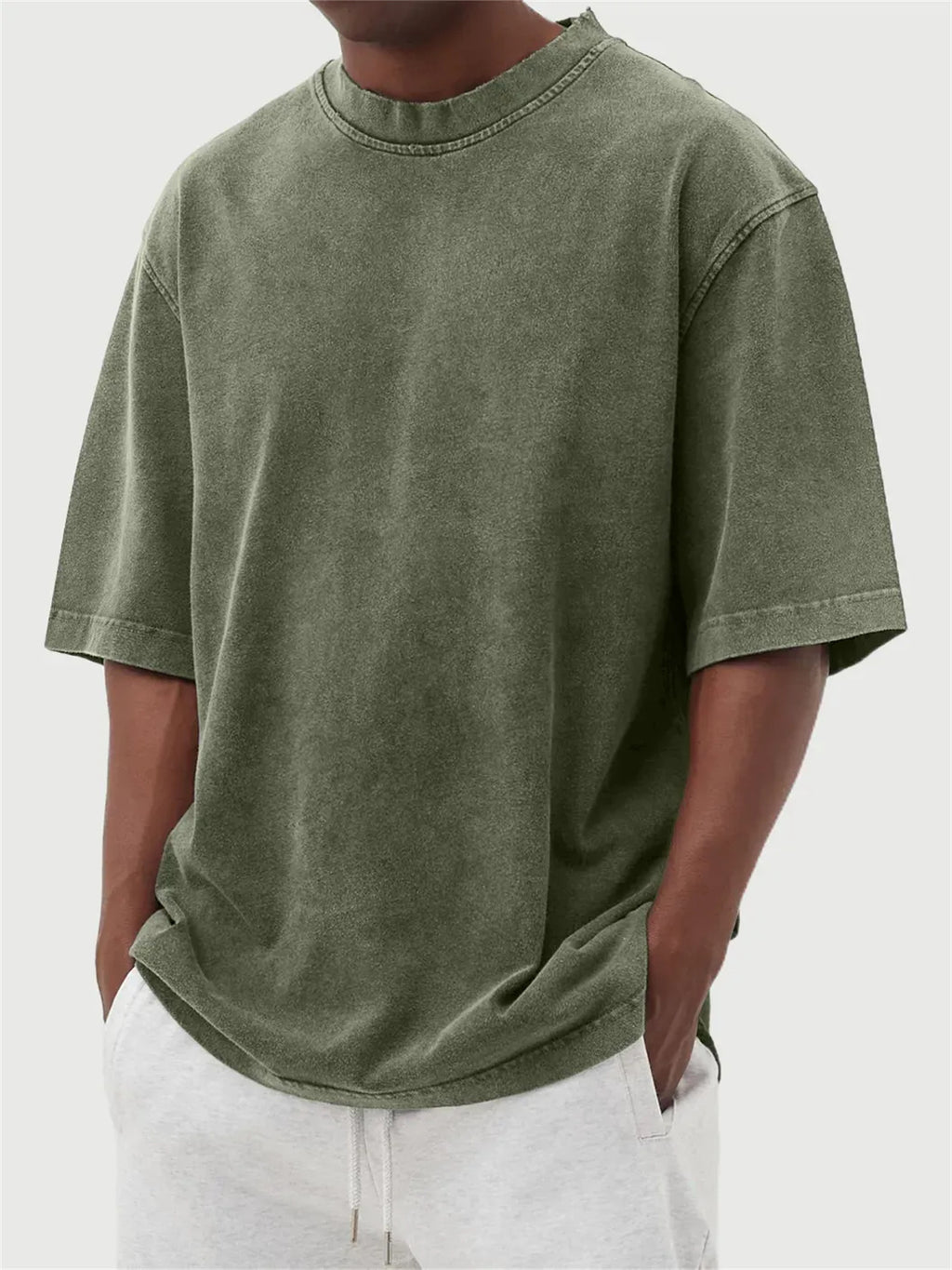 Men's Washed Color Distressed Pullover T-Shirt - product image 9