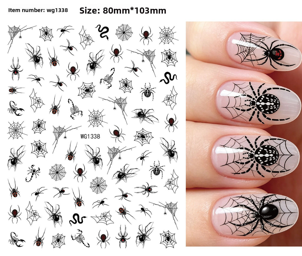Assorted Halloween nail stickers Pack of 4 w