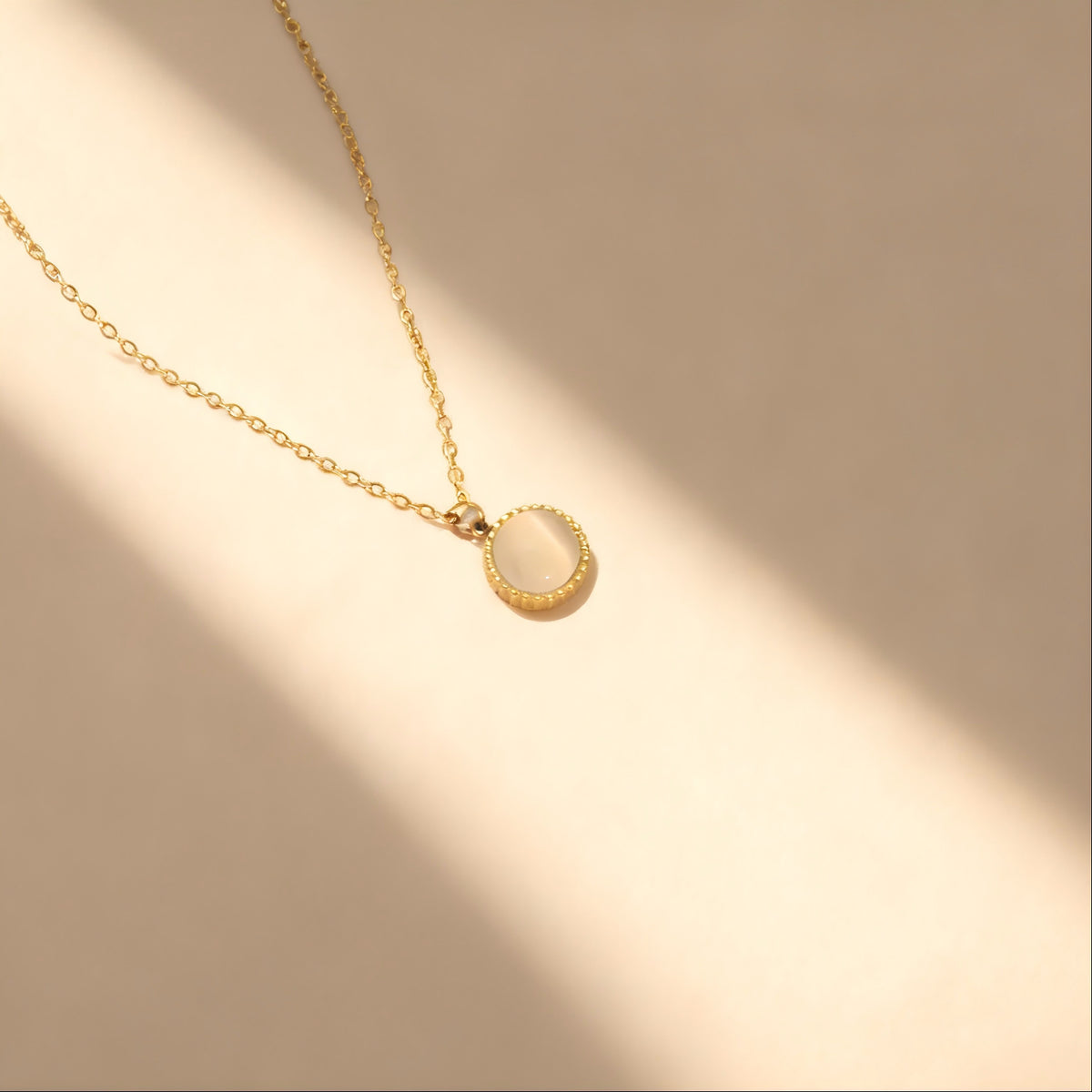 6 Pcs Round Cat Eye Necklace