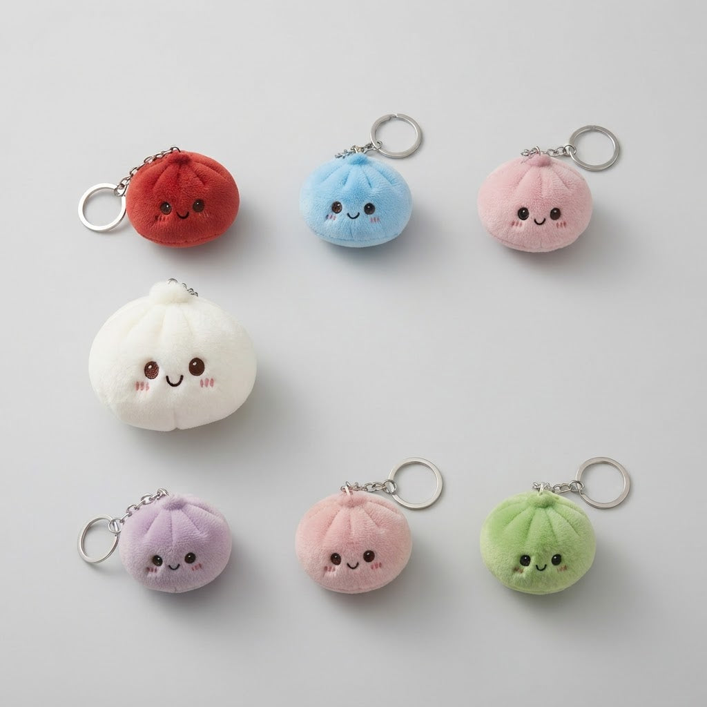 Cute Xiaolongbao Plush Stress Relief Squishy Keychain