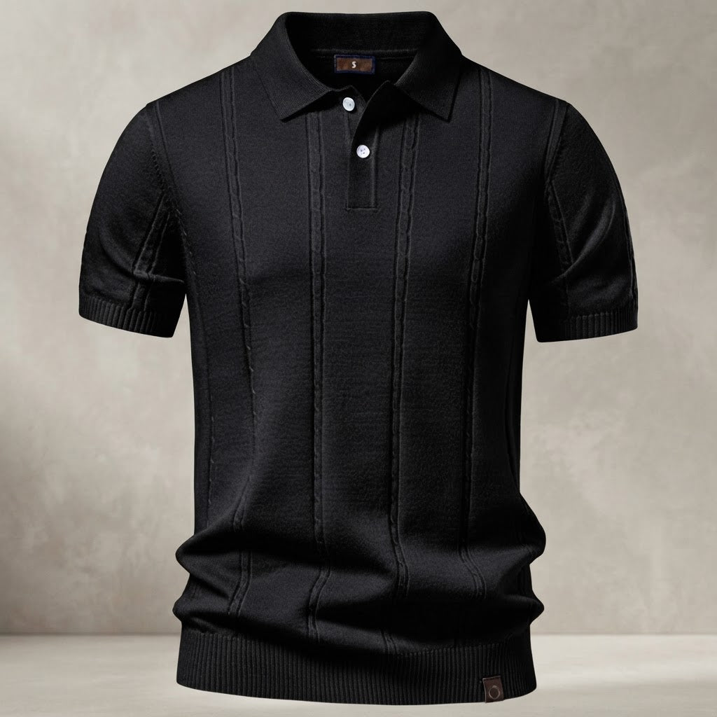 Men's Ice Silk Knit Polo Shirt - Breathable Business Casual Striped Top - product image 3