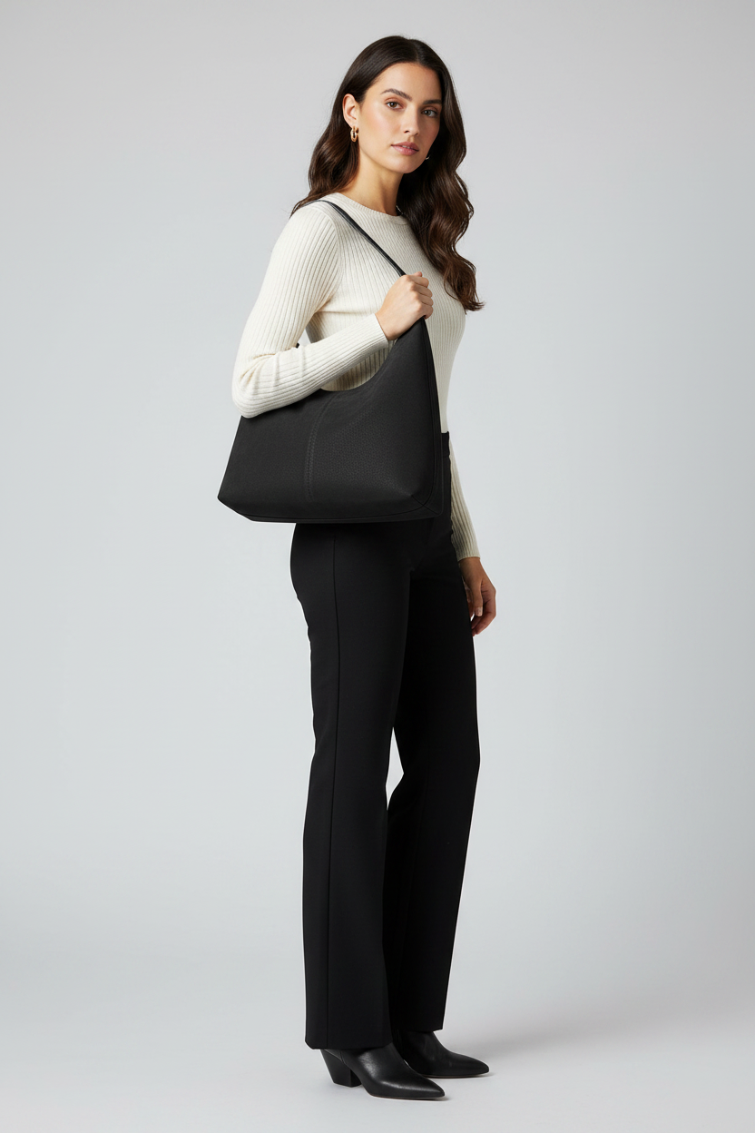 Minimalist Premium Suede Horizontal Shoulder Tote Bag