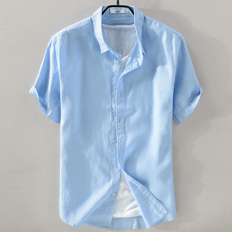 Men's Breathable Linen Short-Sleeve Shirt – Relaxed Summer Fit - product image 16