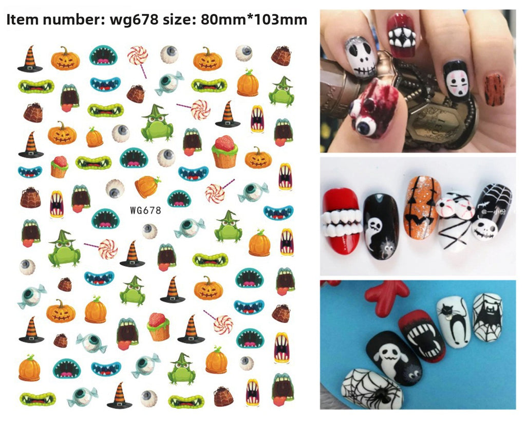 Halloween nail stickers Pack of 4 