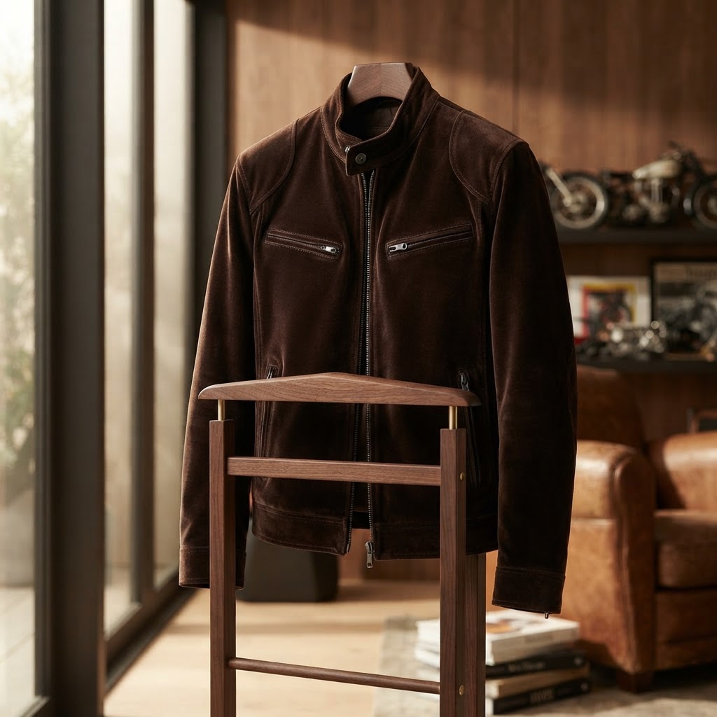 Men's Stand Collar Synthetic Leather Moto Jacket - product image 23