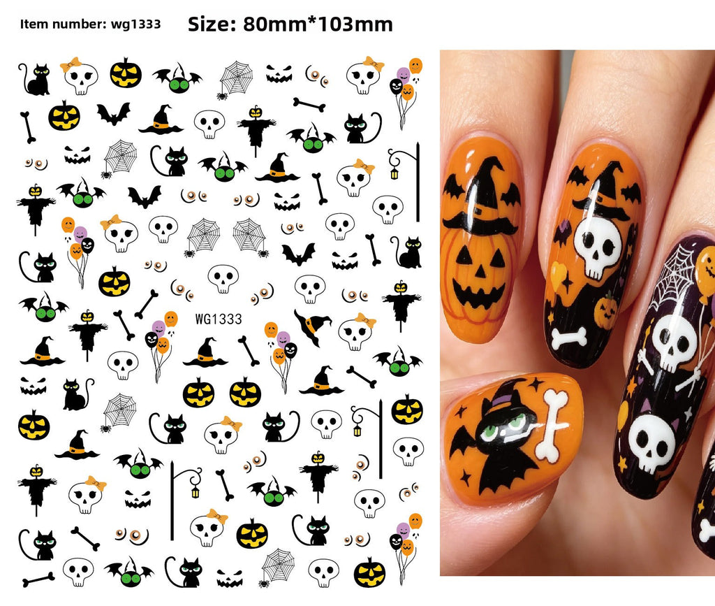 Assorted Halloween nail stickers Pack of 4 w