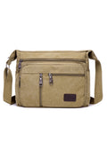 Canvas Crossbody Bag with Multiple Compartments