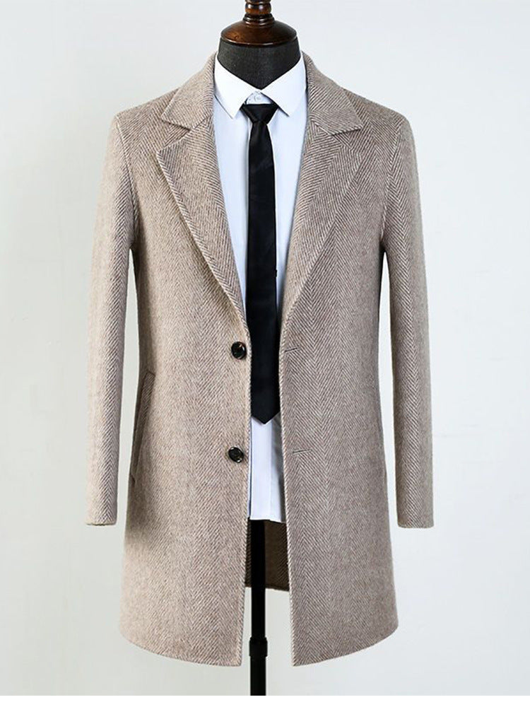 Men's Herringbone Wool Blend Trench Coat - product image 3