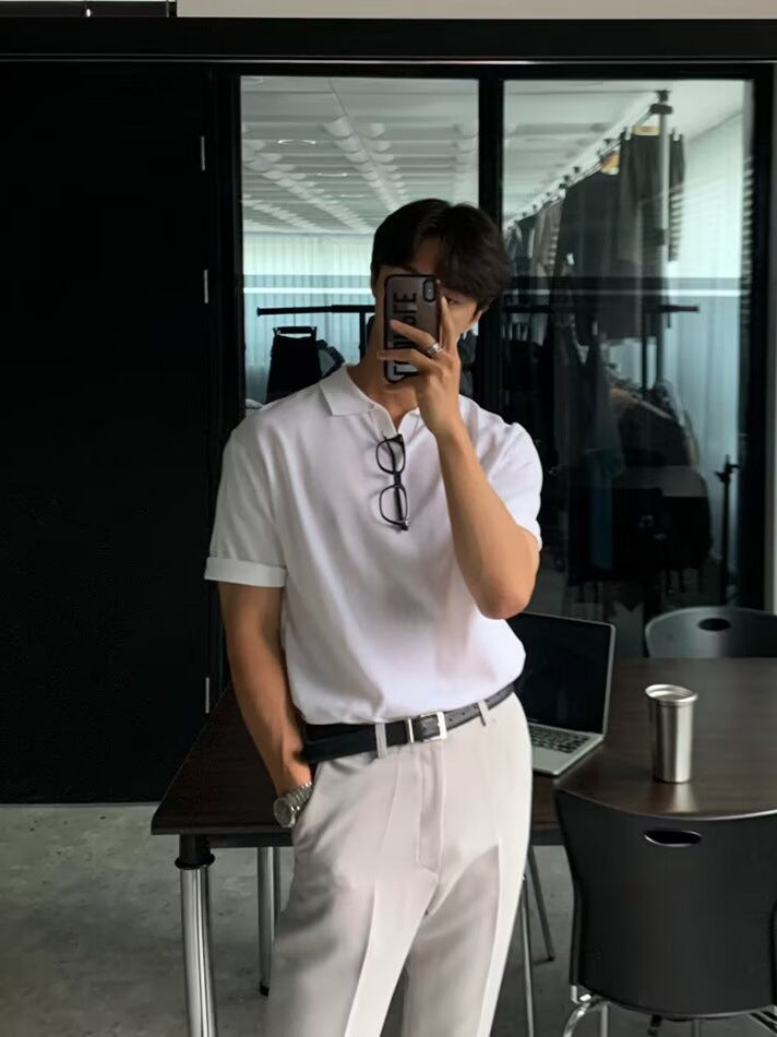 Men's Korean-Style Slim-Fit Short-Sleeve Polo Shirt - product image 5