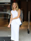 Sleeveless Vest and High Waist Skirt Set