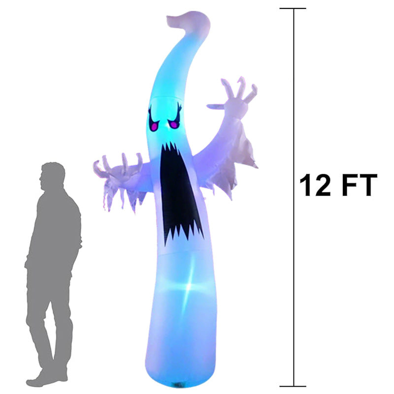 12 Feet Giant Inflatable Ghost LED Halloween Yard Decoration