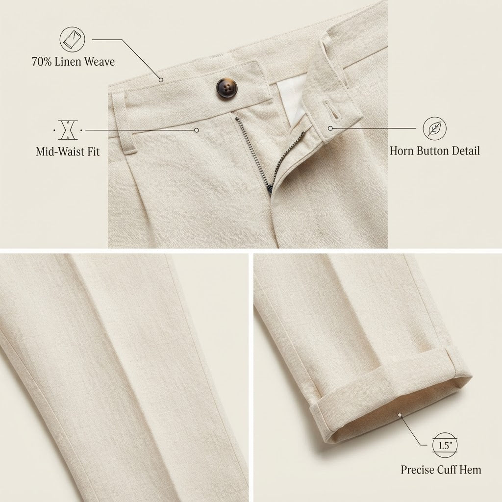 Men's Straight Leg Linen Casual Pants - product image 4