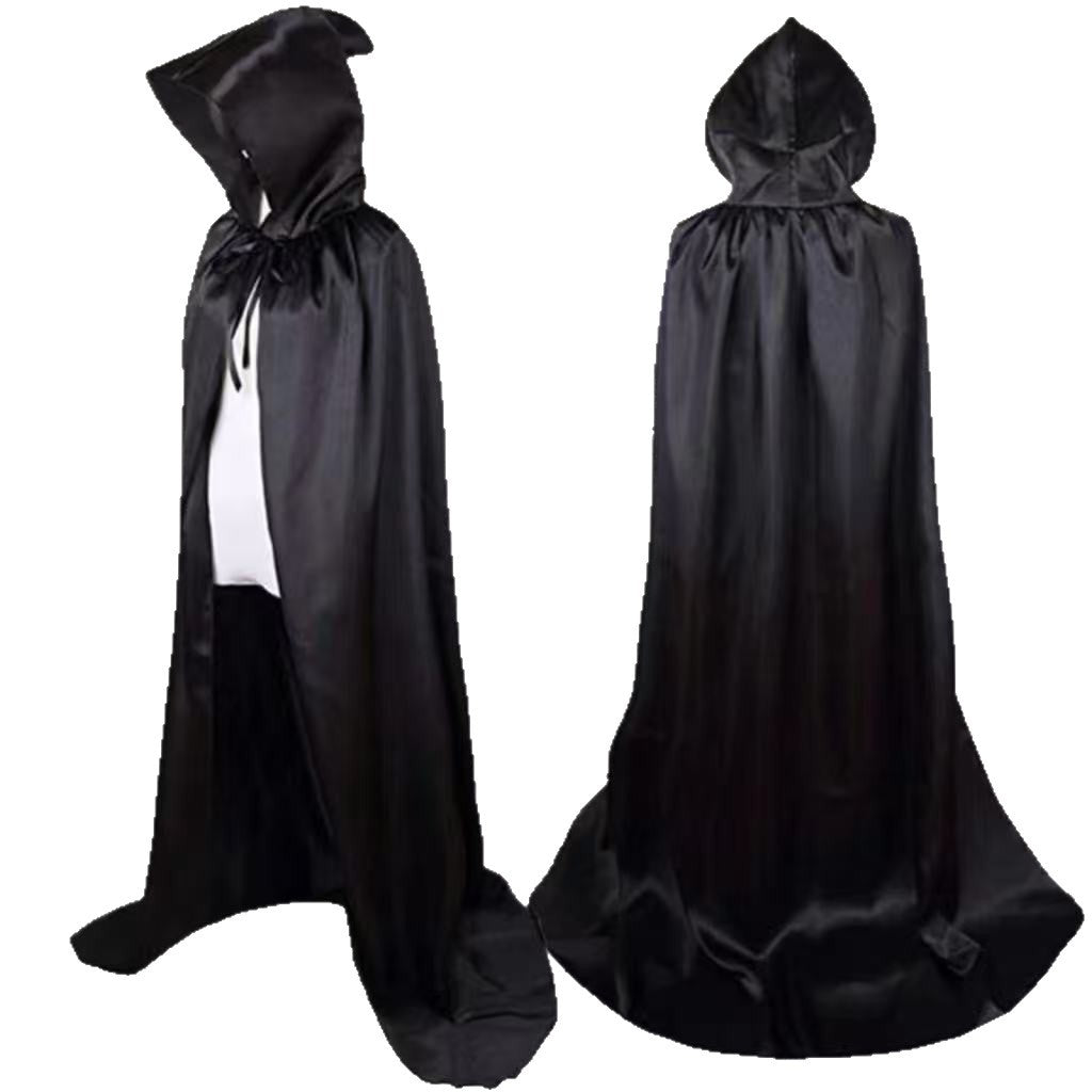Role-Playing Grim Reaper Cape with Hood Halloween Adult