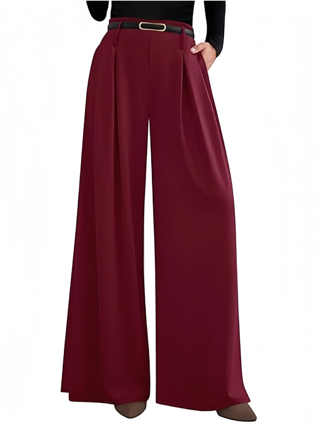 Womens High Waisted Wide Leg Dress Pants