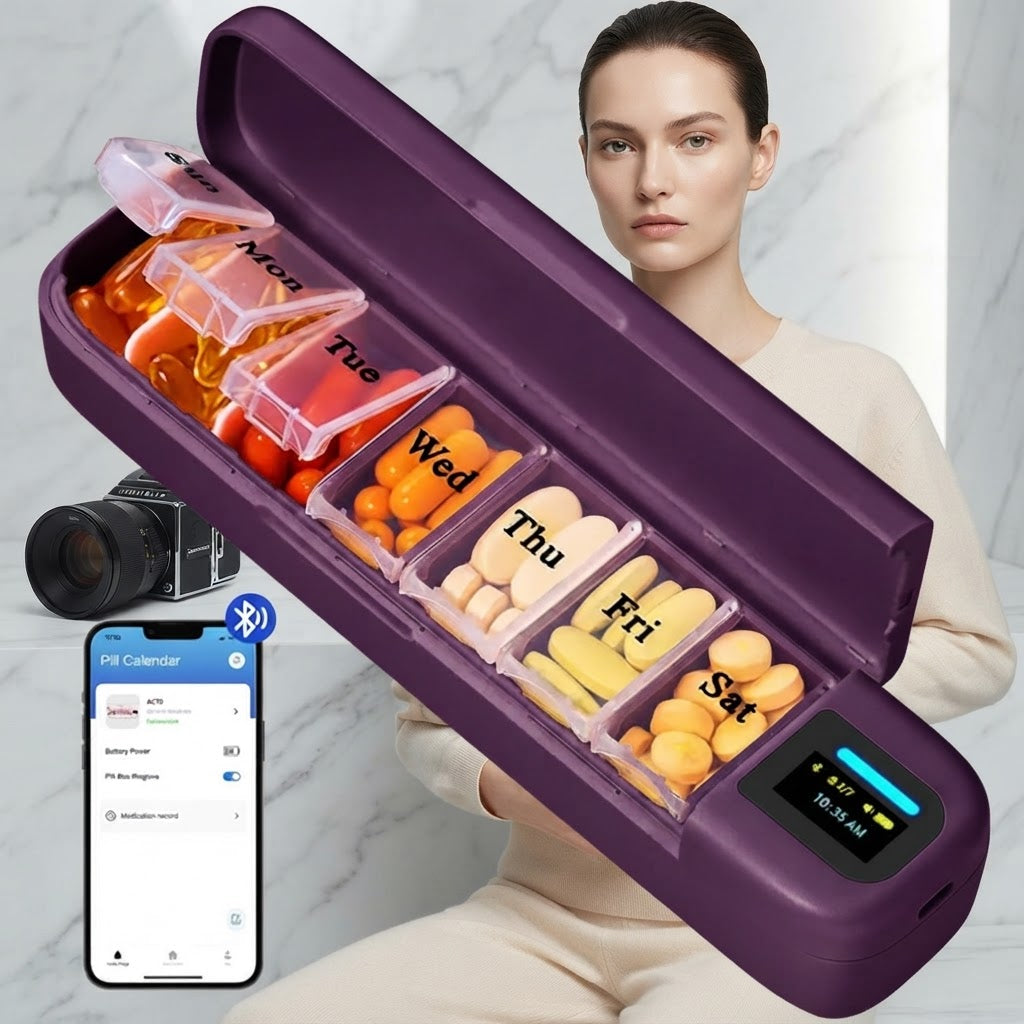 Smart Bluetooth Medication Organizer with Timed Daily Alerts