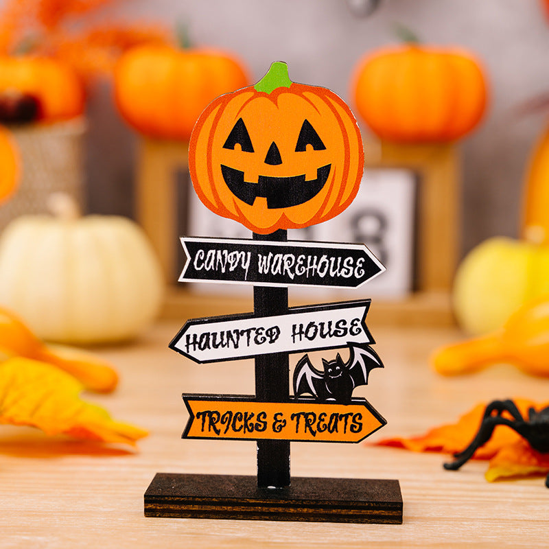Wooden Ornaments Tree-Shaped Ghost Table