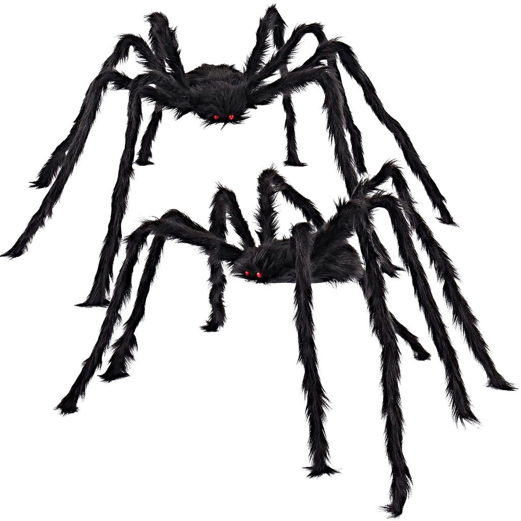 Simulation Plush Spider with Web Halloween Decor