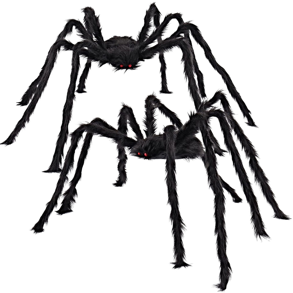 Simulation Plush Spider with Web Halloween Decor