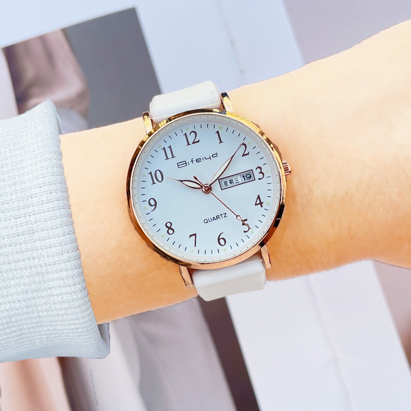 Bifeiya Women's Minimalist Quartz Watch with Silicone Strap