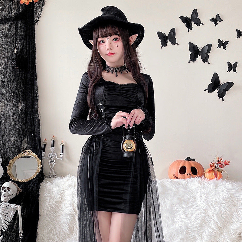 Gothic Witch Robe Halloween Cosplay Costume