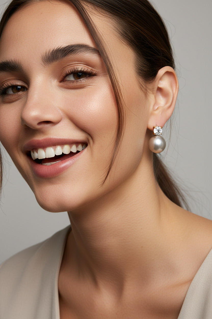 Pearl  Earrings Titanium Steel 18K Gold Plated Fashion Jewelry
