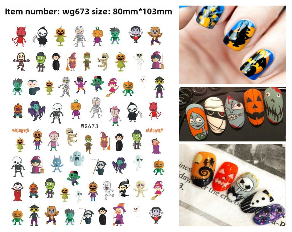 Halloween nail stickers Pack of 4 