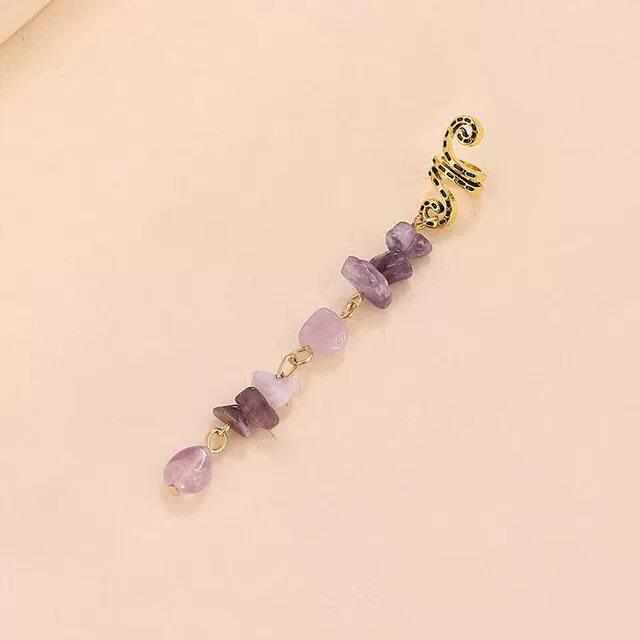 Braided Hair Rope with Stone Pendant