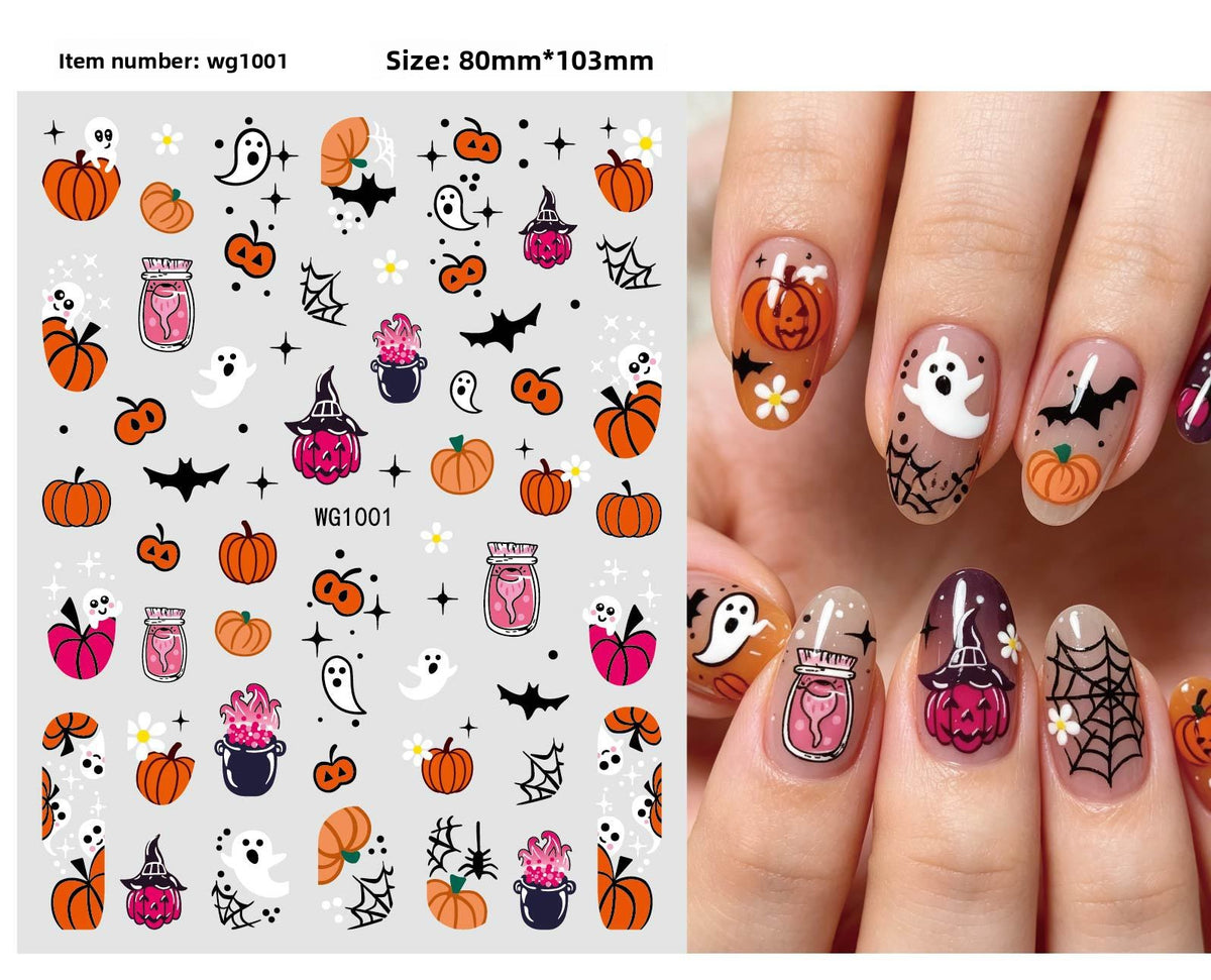 Assorted Halloween nail stickers Pack of 4 w