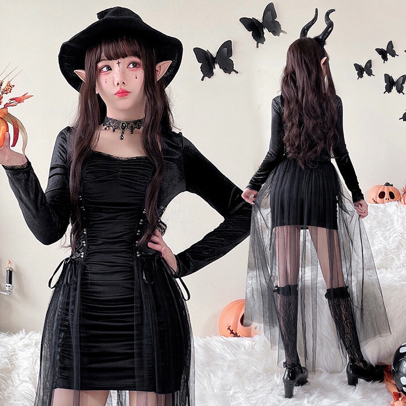 Gothic Witch Robe Halloween Cosplay Costume