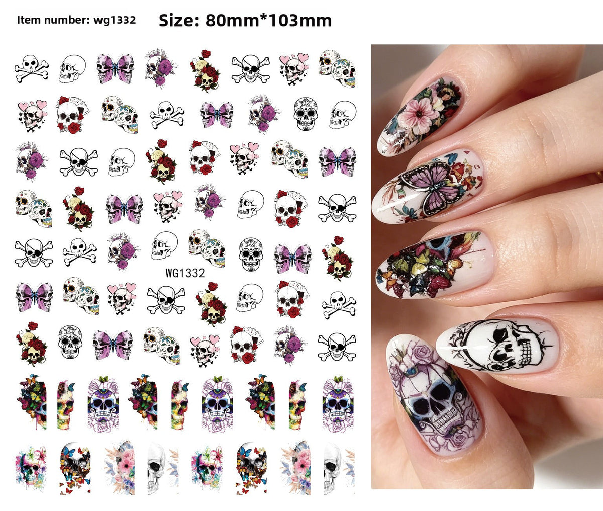 Assorted Halloween nail stickers Pack of 4 w
