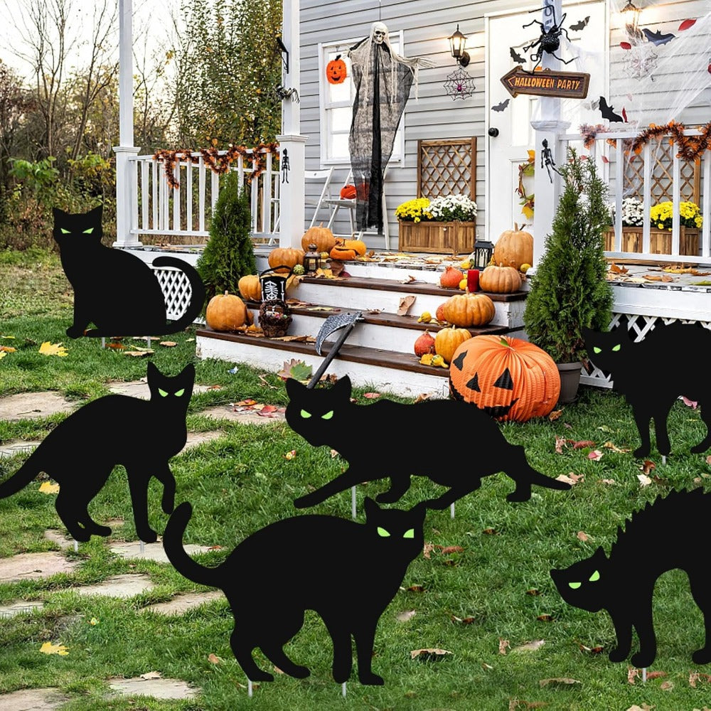 Halloween Black Cat Yard Sign