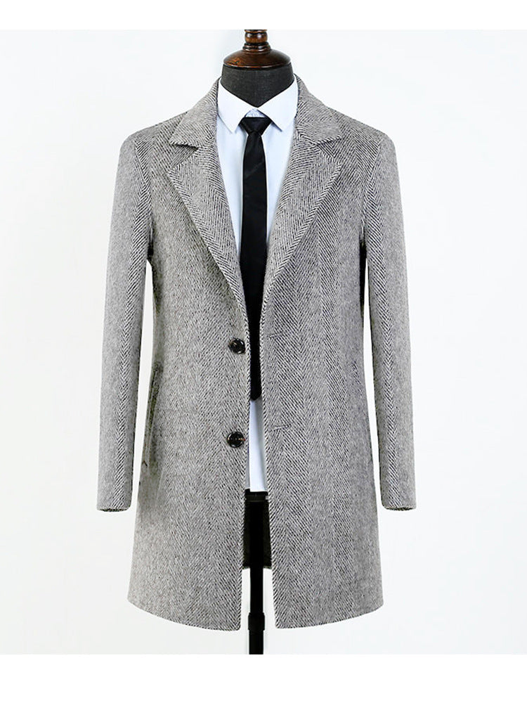 Men's Herringbone Wool Blend Trench Coat - product image 2