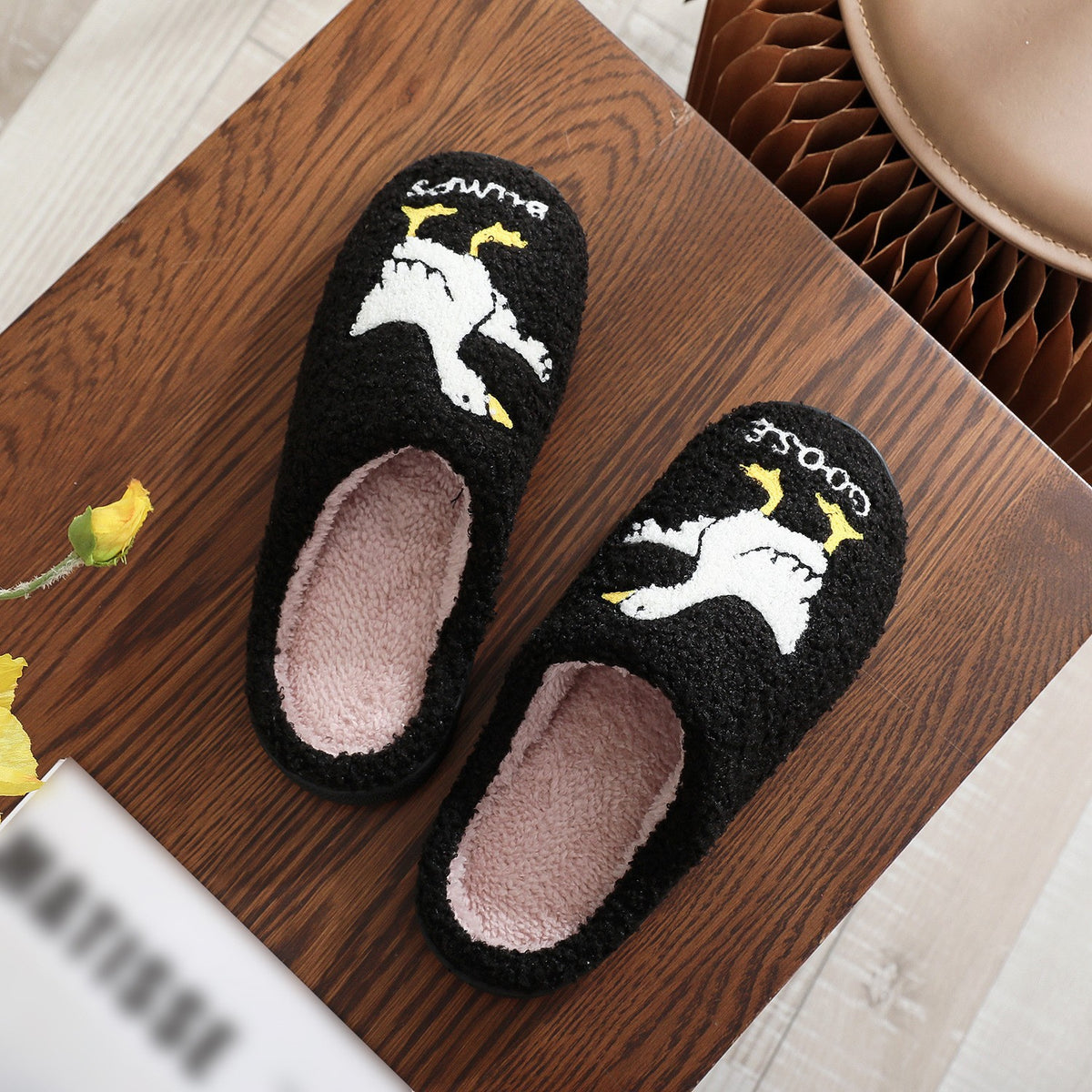 Big Goose Plush Slippers Funny Design