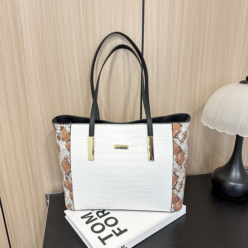 Vellora Croc Patchwork Tote Bag