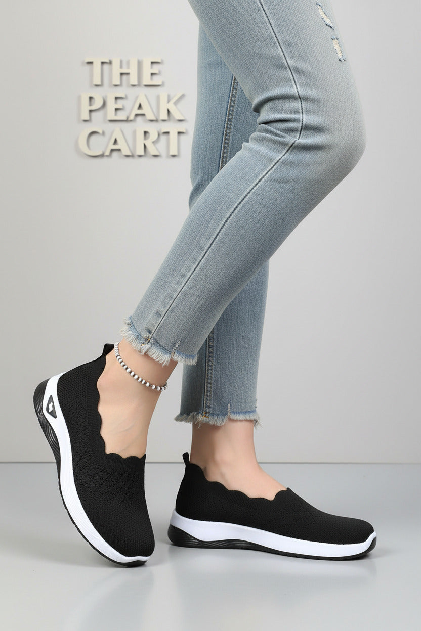 Fly-Knit Mesh Slip-On Walking Shoes for Women