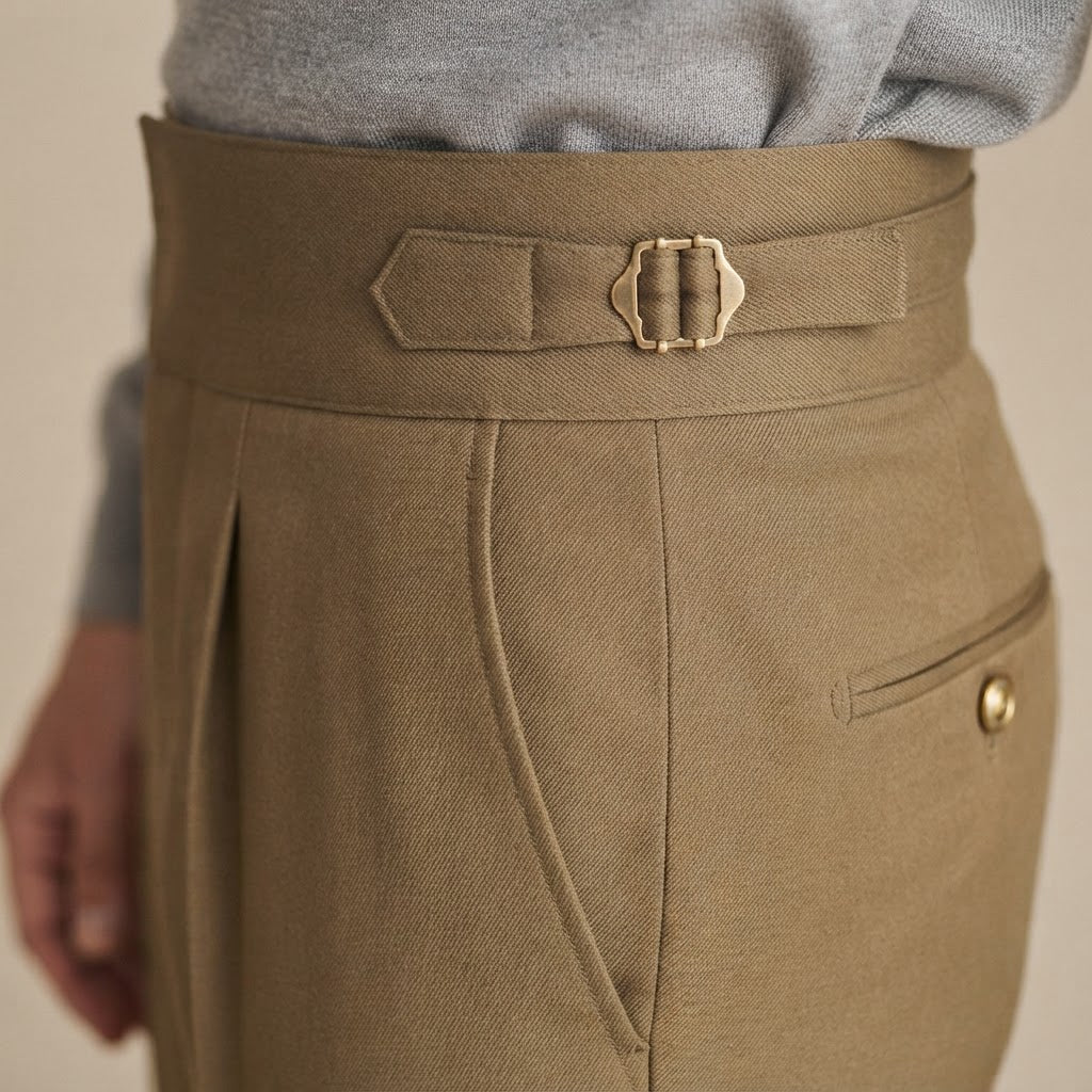 Men's High-Waisted Straight-Leg Trousers with Paris Buckle - product image 4