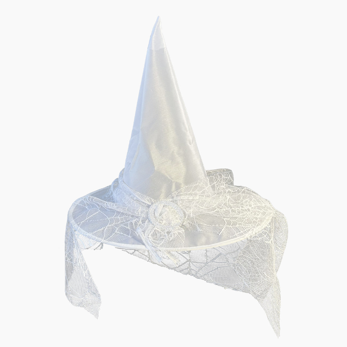 Halloween Party Witch Hat Lace Face Mysterious Sorcerer White Witch Hat Polyeste